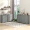 Costway Stackable Buffet Sideboard Set of 2 with Sliding Doors & Adjustable Shelf Brown/Black/Grey/Antique White